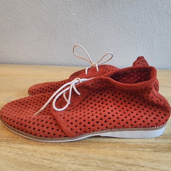 Rollie Chukka Shoes Mens Size 40 Red Perforated Leather Casual Lace Up Comfort - Picture 5 of 11